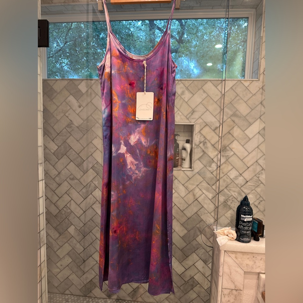 Colorful Slip Dress/ 100% Silk